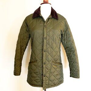 Barbour Heritage Liddesdale Quilted Barn Jacket - Olive Green Size XXS